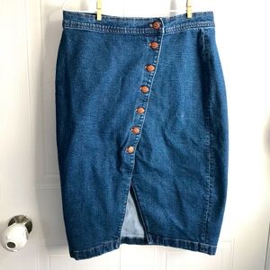 Madewell asymmetrical denim skirt